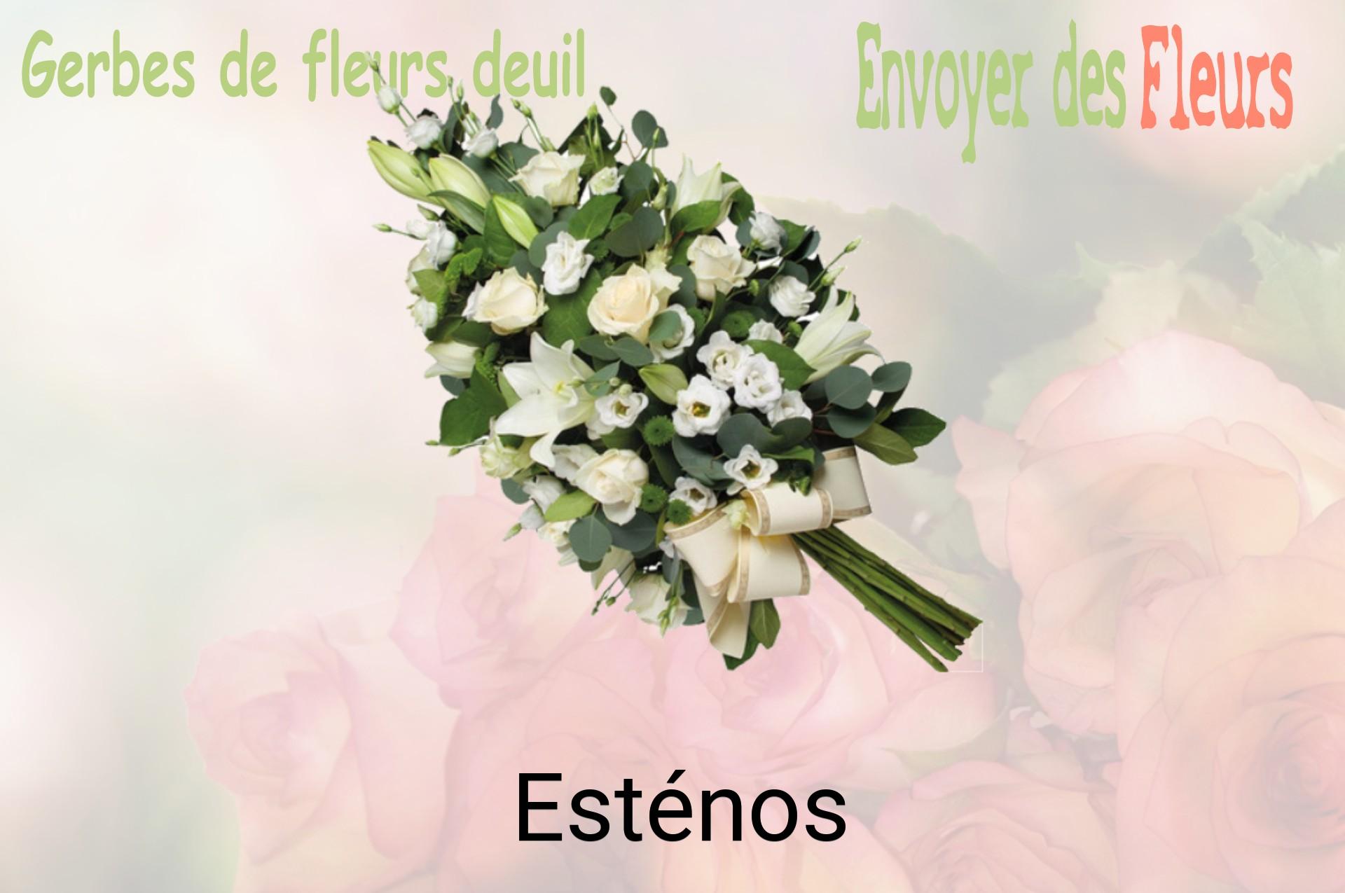 Gerbe de fleurs de deuil livrée à Esténos